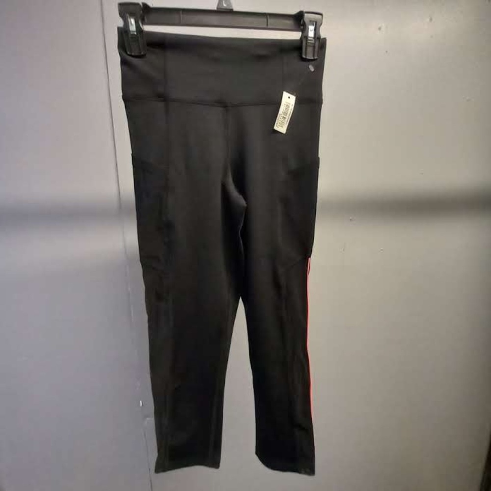 Aurique Black/Pink Stripe Small Yoga Pants